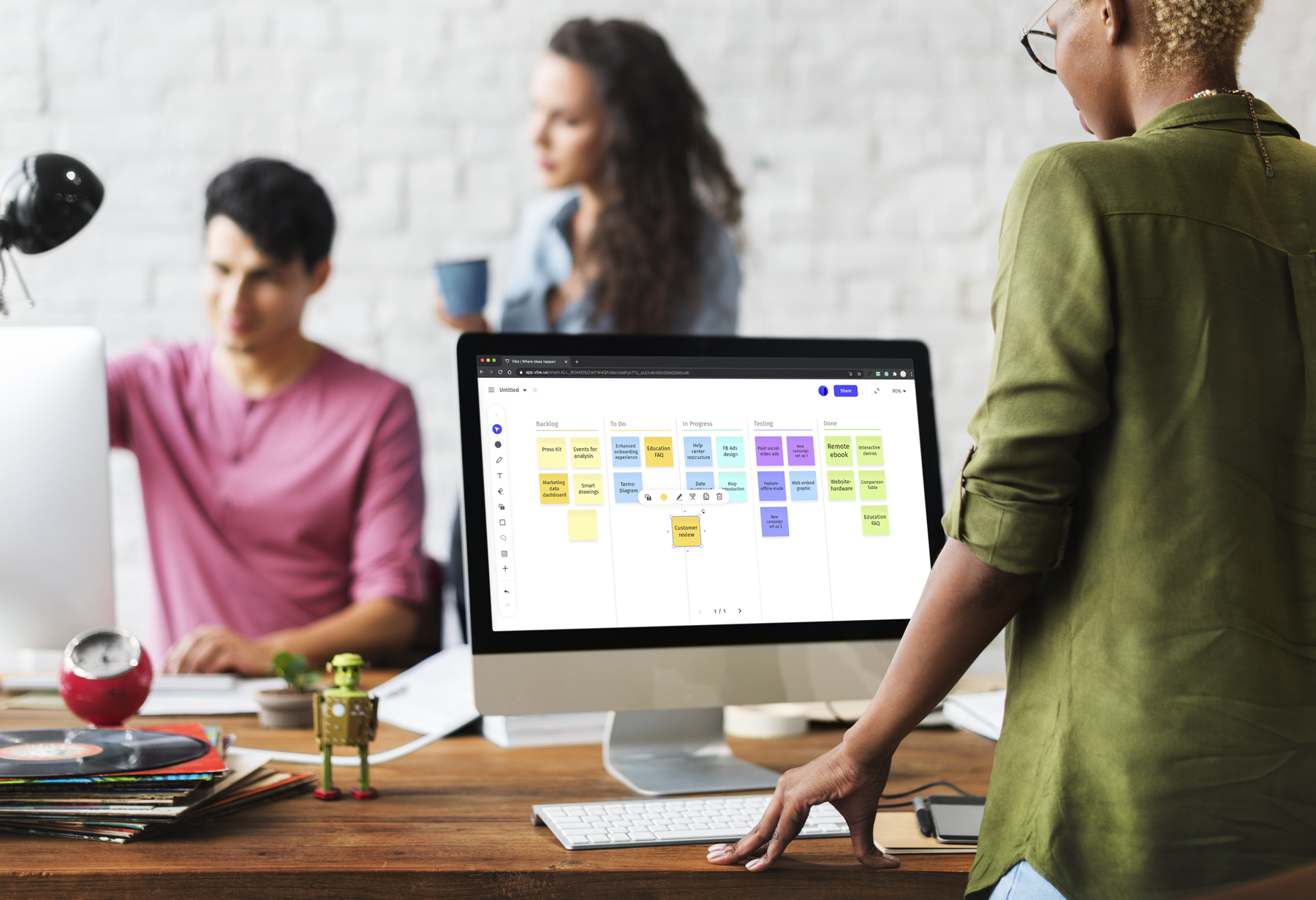 Organize your next big project with Vibe’s kanban template.