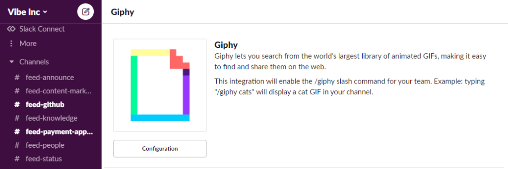  add Giphy to Slack 
