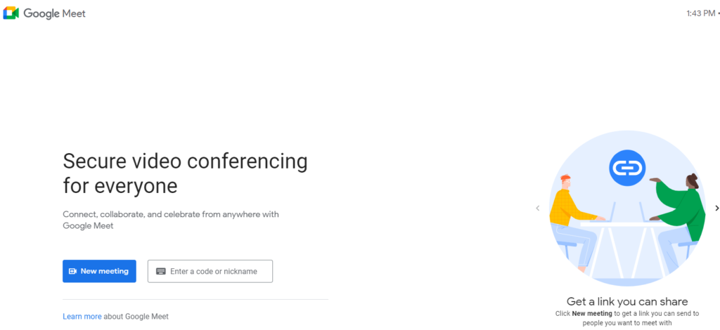 Host a meeting with google meet 