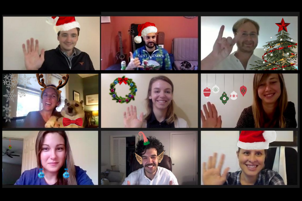 have a remote secret Santa games via a virtual meeting